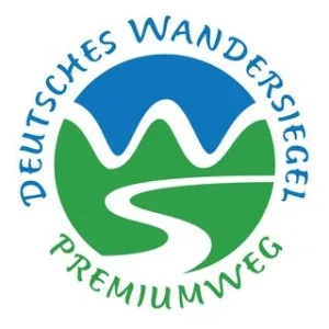 Logo in green and blue with the German Hiking Seal Premium Trail lettering