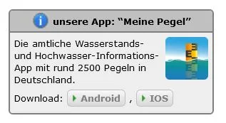 Hinweis auf die App Meien Pegel
